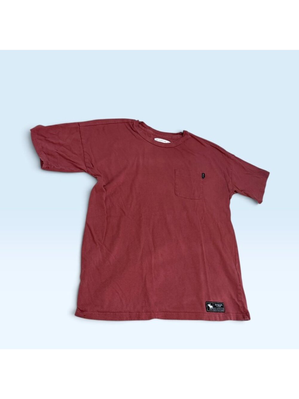 Abercrombie Kids Boys 15 16 Oversized Pocket T Shirt Burgundy